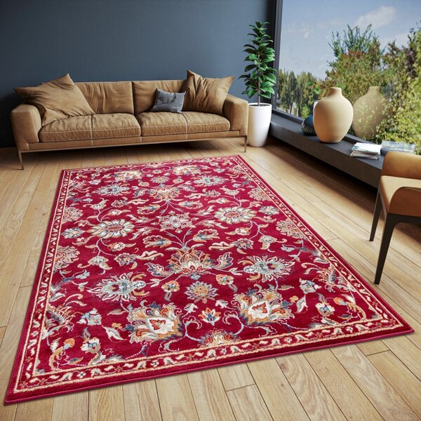 Hanse Home, Kusový koberec Luxor 105633 Caracci Red Multicolor, 57x90, červená, ložnice