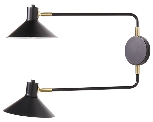 Nástěnná lampa KADASSA Černá Kov Nastavitelná
