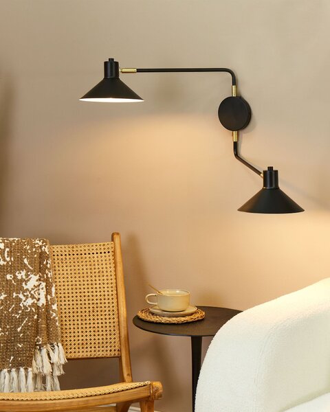 Nástěnná lampa KADASSA Černá Kov Nastavitelná