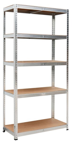Regál 180x90x30 cm stříbrný