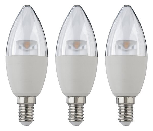Livarno home LED žárovka, 2/3 kusy (6 W / E14 / svíčka transparentní, 3 kusy) (100365660005)