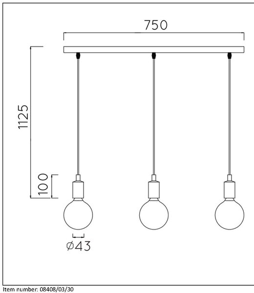 Lucide 08408/03/30 FIX MULTIPLE - Závěsný retro trojramenný lustr 3 x E27 (Závěsné retro svítidlo nad stůl)