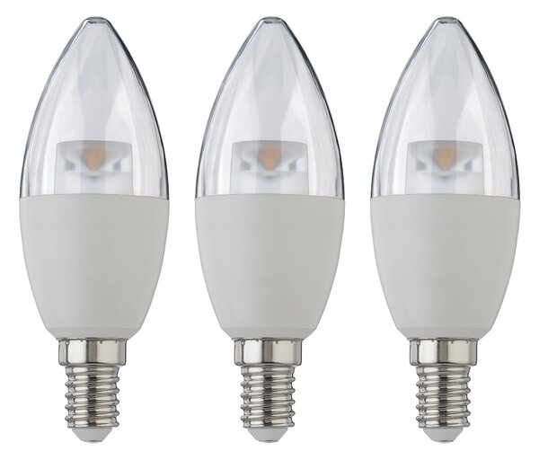 Livarno home LED žárovka, 2/3 kusy (6 W / E14 / svíčka transparentní, 3 kusy) (100365660005)