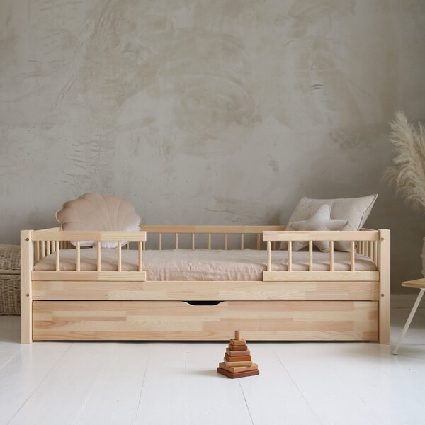 Dětská postel Basic bello duo se šuplíkem Velikost spací plochy: 120x60, Barva: přírodní dřevo