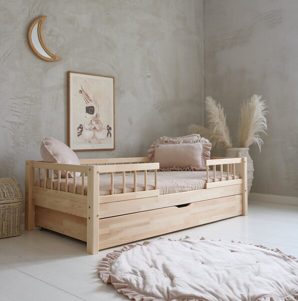 Dětská postel Basic bello duo se šuplíkem Velikost spací plochy: 120x60, Barva: přírodní dřevo