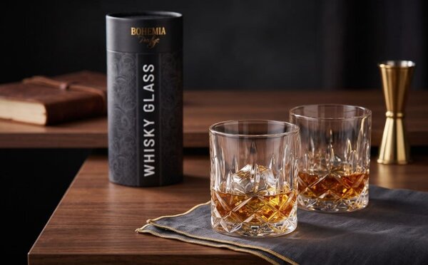 BOHEMIA PRESTIGE CLASSICO SKLENICE NA WHISKY V TUBĚ 300ML SADA 2KS