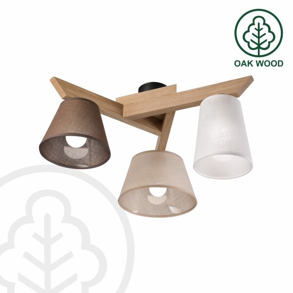 Brilagi - LED Přisazený lustr ANTHONY 3xE14/40W/230V dub