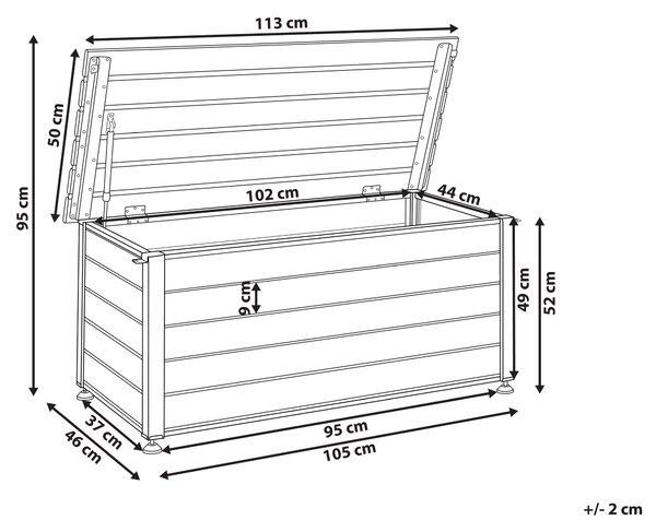 Úložný box CAMPALTO 113 cm 50 cm Tmavě hnědá