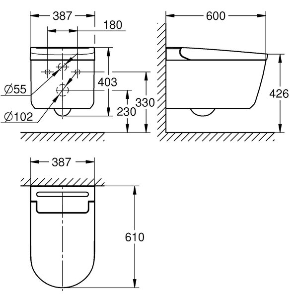 Grohe Sensia bidetové wc závěsné Bez oplachového kruhu bílá 36507SH0