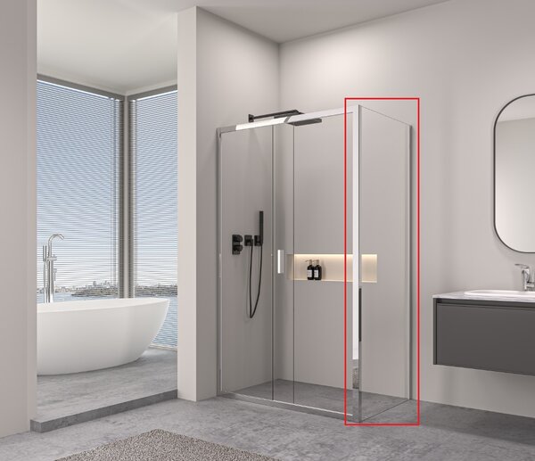 Erga Alpine, pevná stěna pro sprchový kout 70x195 cm, 6mm čiré sklo, chromový profil, ERG-V02-ALPINE-G070-CR