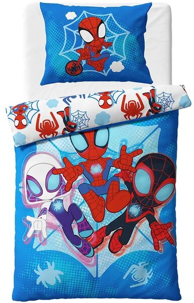 Oboustranné bavlněné ložní povlečení Spidey a jeho úžasní přátelé - 100% bavlna - 70x90 cm + 140x200 cm