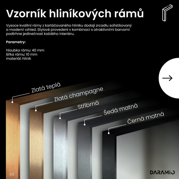 Kulaté zrcadlo do koupelny s LED osvětlením E1