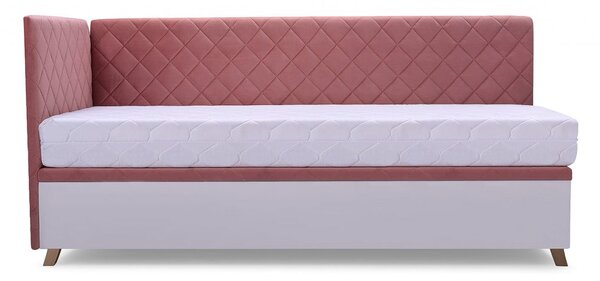 Čalouněná postel SOLO - FIDO | růžová 80 x 200 cm Barva: Růžová, Provedení: levé