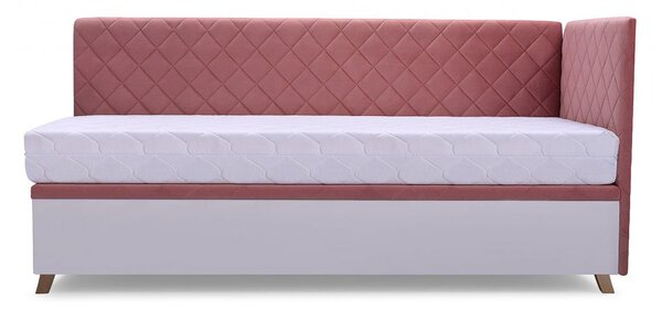 Čalouněná postel SOLO - FIDO | růžová 80 x 200 cm Barva: Růžová, Provedení: pravé