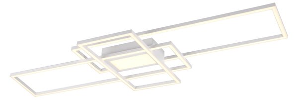 Trio Leuchten 620010431 IRVINE - Stropní LED svítidlo s dálkovým ovladačem, LED 60W, 3000 - 6500K, 105x42cm, matná bílá (Stropní lustr stmívatelný dálkovým ovladačem v bílé barvě)