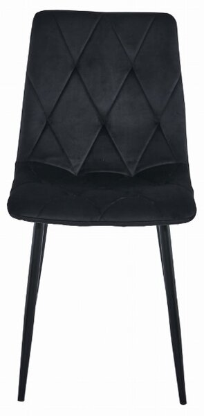 Sametová židle Sevilla černá