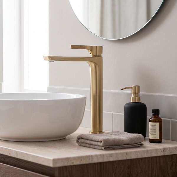 Rea, Umyvadlová baterie PREMIUM REA Maxim Brush Gold High, REA-B8951