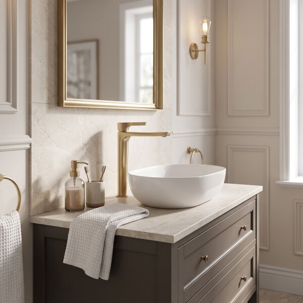 Rea, Umyvadlová baterie PREMIUM REA Maxim Brush Gold High, REA-B8951