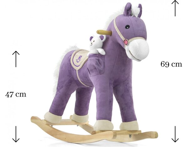 Houpací koník s melodií Milly Mally Pony fialový