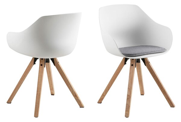 ACTONA Sada 2 ks − Židle s opěrkou Tina šedá 80.5 × 56.5 × 53 cm