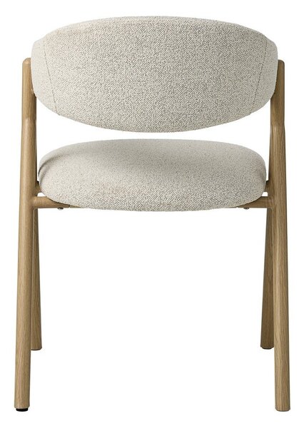 Krémové/v přírodní barvě čalouněné jídelní křeslo s područkami Frances – Unique Furniture