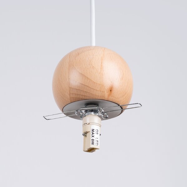 Sollux Lighting Závěsná lampa PEKKA 1 bílá/přírodní dřevo