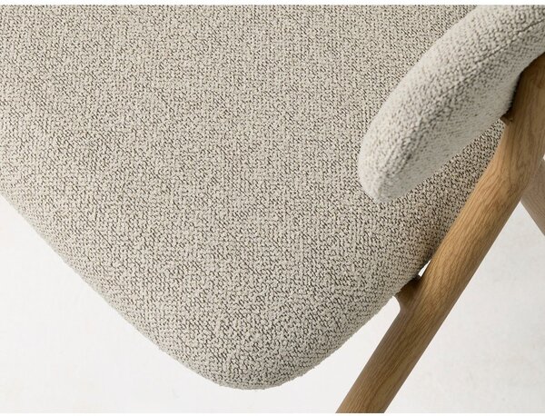 Krémové/v přírodní barvě čalouněné jídelní křeslo s područkami Frances – Unique Furniture