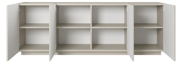 Moderní komoda Asha 200 cm čtyřdveřová - kašmír