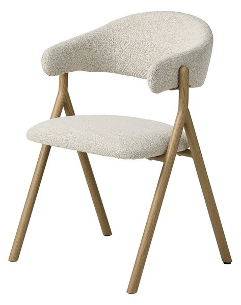 Krémové/v přírodní barvě čalouněné jídelní křeslo s područkami Frances – Unique Furniture