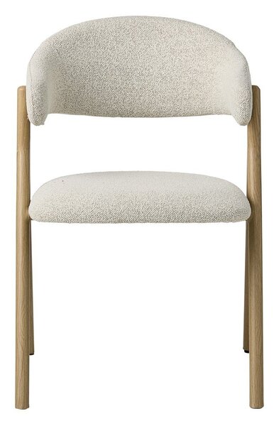 Krémové/v přírodní barvě čalouněné jídelní křeslo s područkami Frances – Unique Furniture