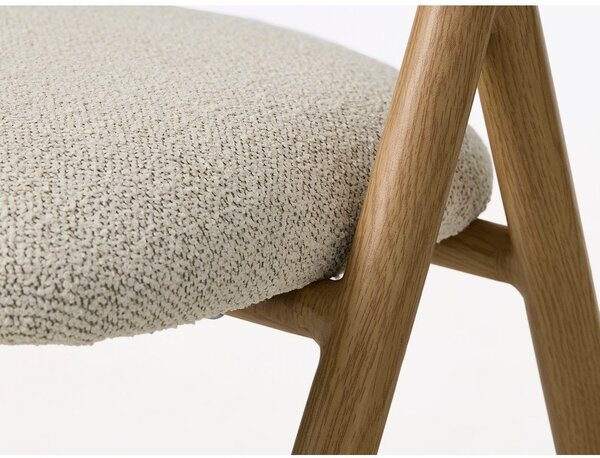 Krémové/v přírodní barvě čalouněné jídelní křeslo s područkami Frances – Unique Furniture