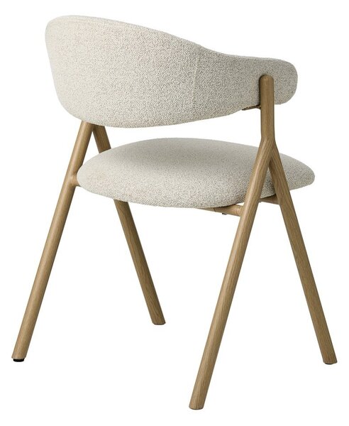 Krémové/v přírodní barvě čalouněné jídelní křeslo s područkami Frances – Unique Furniture