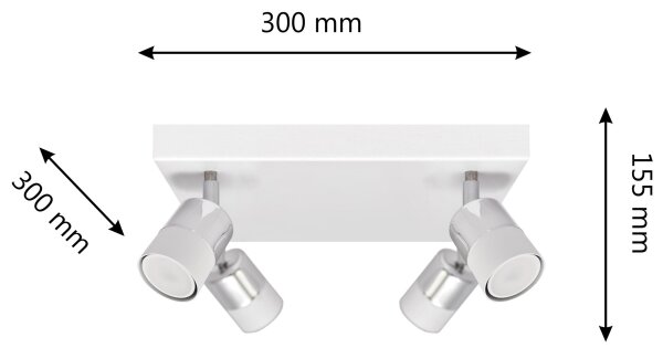 LED Bodové svítidlo TUBSSON 4xGU10/4,8W/230V bílá/lesklý chrom