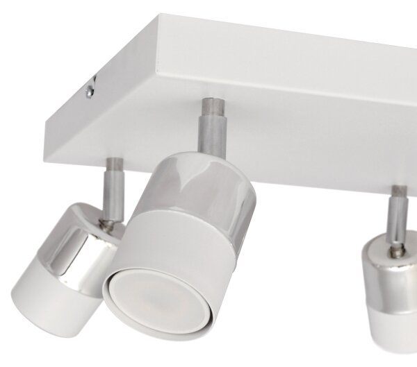 LED Bodové svítidlo TUBSSON 4xGU10/4,8W/230V bílá/lesklý chrom