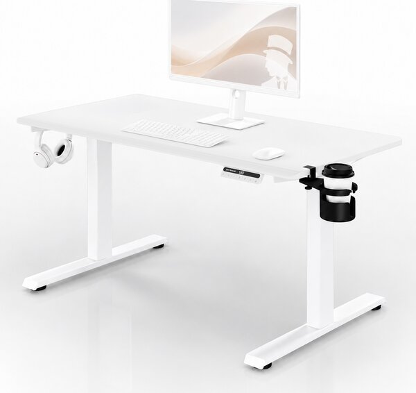 Elektrický stůl s nastavitelnou výškou ergonomický bílý,1200x600 mm: ARIA