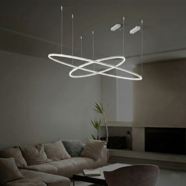 Ideal Lux - LED Lustr na lanku ORACLE SLIM LED/53W/230V 2700K pr. 90 cm bílá