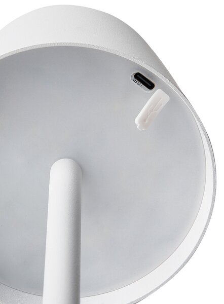 LED bezdrátová stolní lampa BACEIRO se stmívačem Kov Bílá