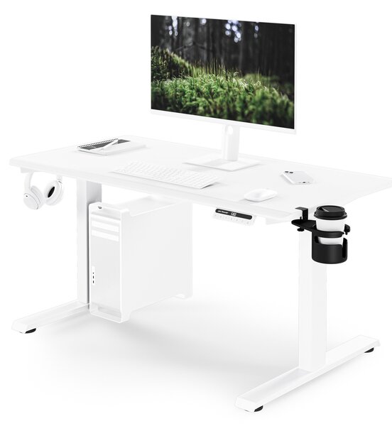 Elektrický stůl s nastavitelnou výškou ergonomický bílý,1200x600 mm: ARIA