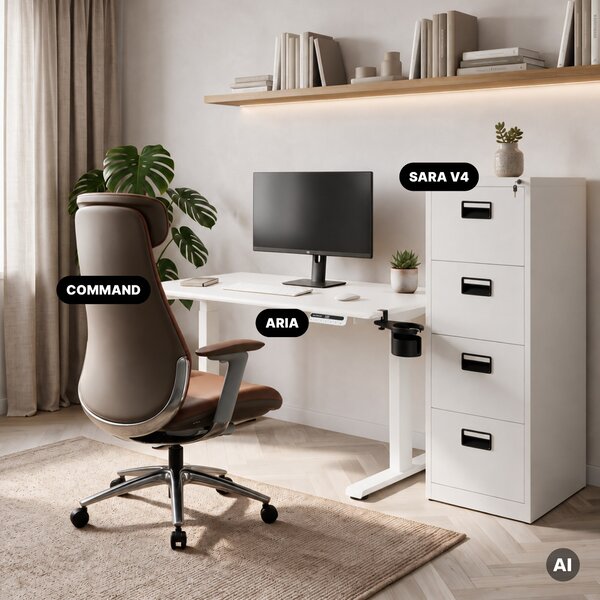 Elektrický stůl s nastavitelnou výškou ergonomický bílý,1200x600 mm: ARIA