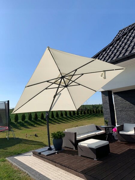 Garden Line Zahradní slunečník s ochranným obalem ROMA 300 x 400 cm béžový