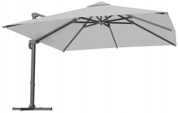 Garden Line Zahradní slunečník s ochranným obalem ROMA 300 x 400 cm šedý