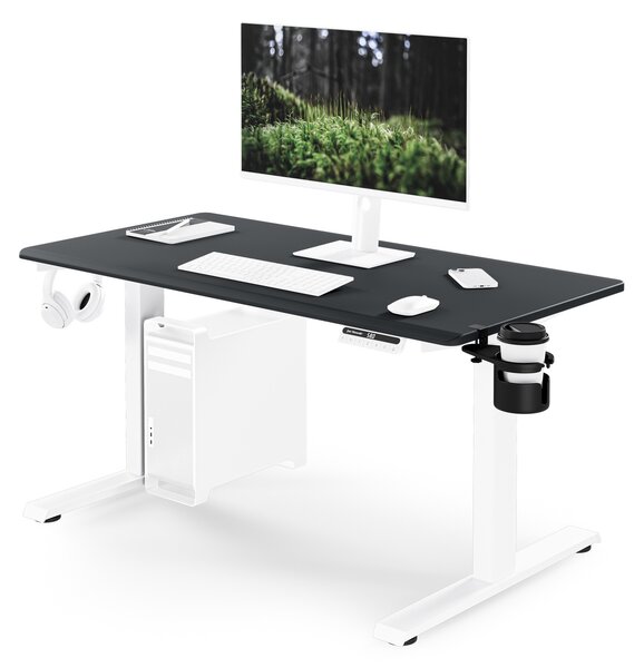 Elektrický stůl s nastavitelnou výškou ergonomický bílo-antracitový,1200x600 mm: ARIA