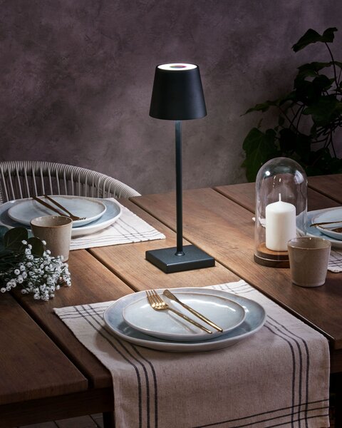 LED bezdrátová stolní lampa VALIRA se stmívačem Kov Černá