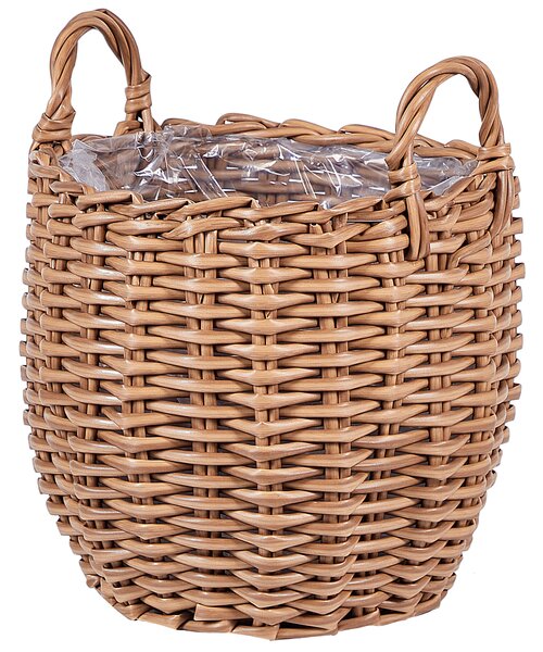 Sada 3 proutěných květináčů AUCUBA 26/34/44 cm Světle hnědá