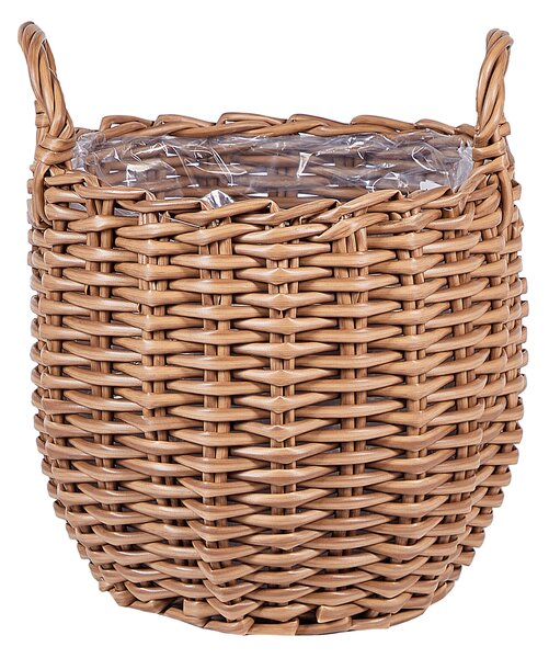 Sada 3 proutěných květináčů AUCUBA 26/34/44 cm Světle hnědá