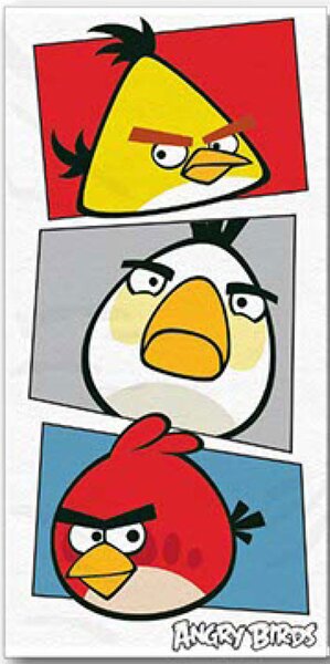 Halantex Osuška Angry Birds bílá 70x140 cm