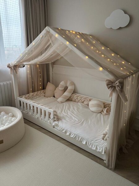 Domečková postel Housebed 120x200 cm Velikost spací plochy: 200x120, Barva: přírodní dřevo