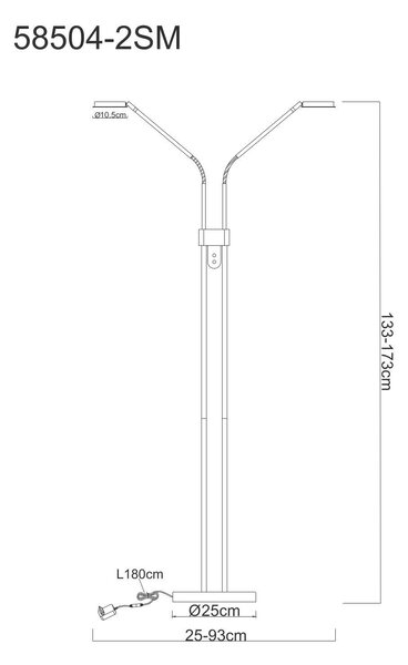 STOJACÍ LED LAMPA, 93/25 cm Globo - Online Only svítidla, Online Only
