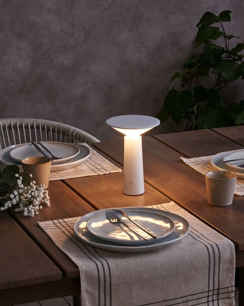LED bezdrátová stolní lampa LEVIRA se stmívačem Kov Bílá