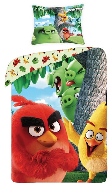 Halantex povlečení Angry Birds ve filmu red bavlna 140/200 cm, 70/90 cm
